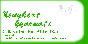 menyhert gyarmati business card